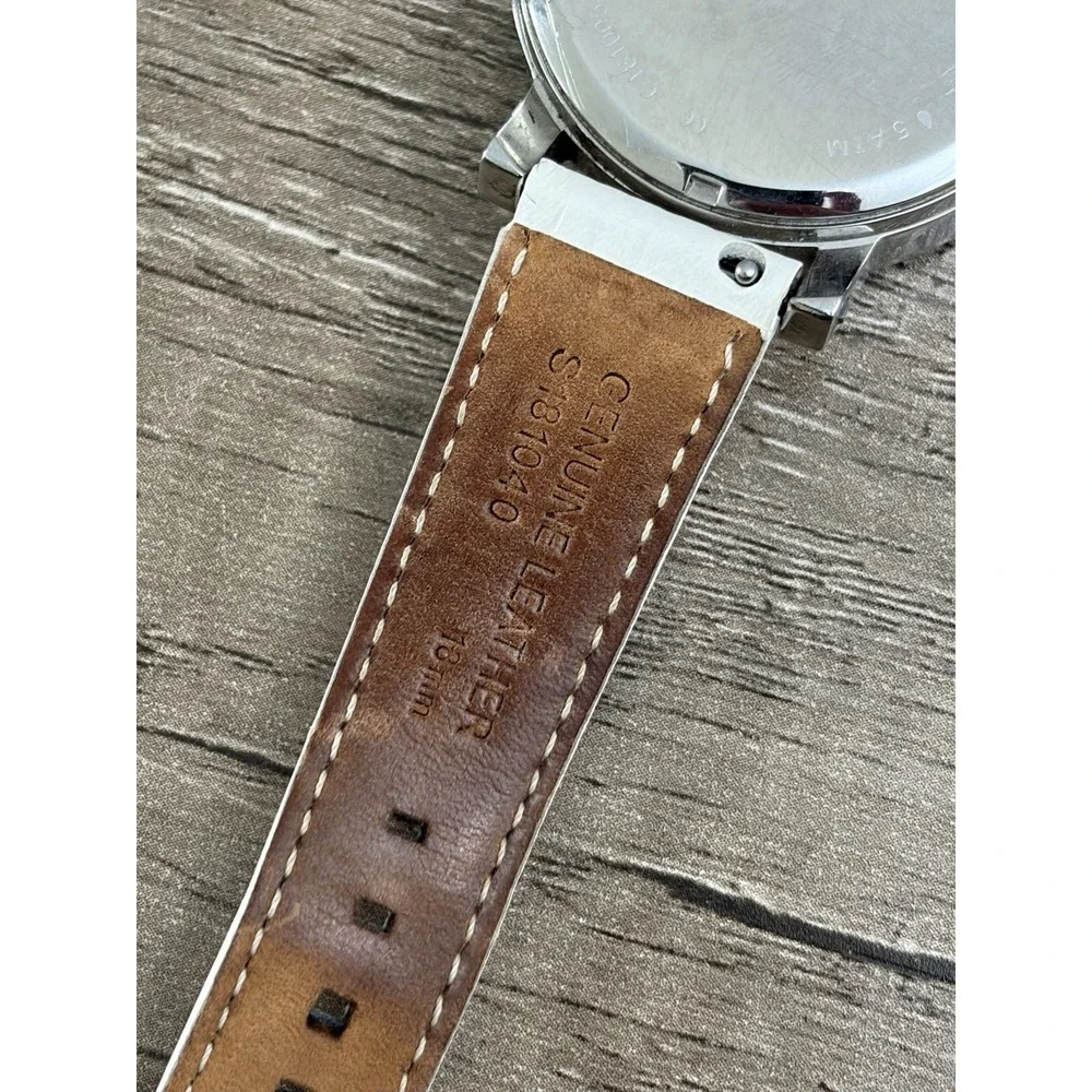 Fossil Original Boyfriend ES3811‎ Women 38mm White Dial Date Watch Needs Battery